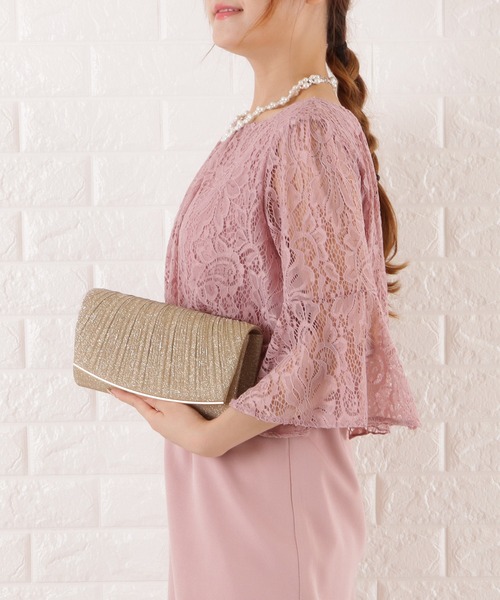 Lace Ladies(レースレディース)の「ラメプリーツ2wayクラッチバッグ(クラッチバッグ・レディース・ブラック/ベージュ/シルバー・FREE)」の5枚目の写真