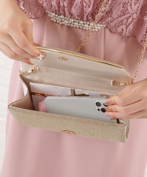 Lace Ladies(レースレディース)の「ラメプリーツ2wayクラッチバッグ(クラッチバッグ・レディース・ブラック/ベージュ/シルバー・FREE)」の8枚目の写真