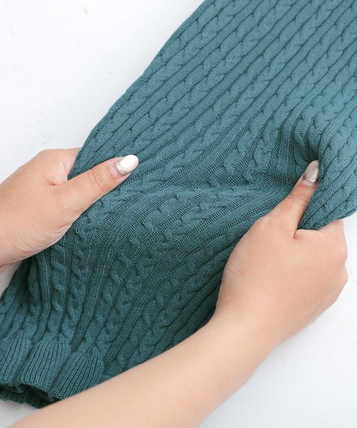 osharewalker（オシャレウォーカー）の「『裾フリルケーブルニットレギパン』（その他パンツ・レディース・アイボリー/ブルーグリーン/チャコール・1/2）」の17枚目の写真