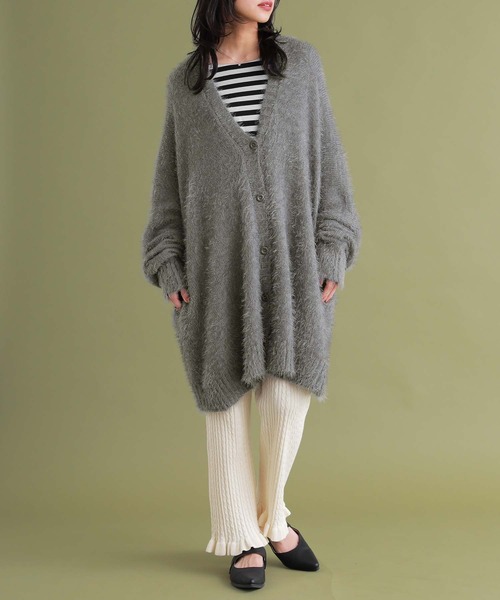 osharewalker（オシャレウォーカー）の「『裾フリルケーブルニットレギパン』（その他パンツ・レディース・アイボリー/ブルーグリーン/チャコール・1/2）」の5枚目の写真