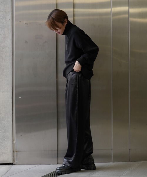 G.O.C（ジーオーシー）の「ストレッチサテンイージーワイドパンツ（その他パンツ・メンズ・グレー/ブラック/ワイン/パープル・MEDIUM/LARGE）」の10枚目の写真