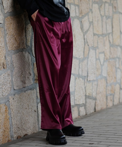 G.O.C（ジーオーシー）の「ストレッチサテンイージーワイドパンツ（その他パンツ・メンズ・グレー/ブラック/ワイン/パープル・MEDIUM/LARGE）」の19枚目の写真