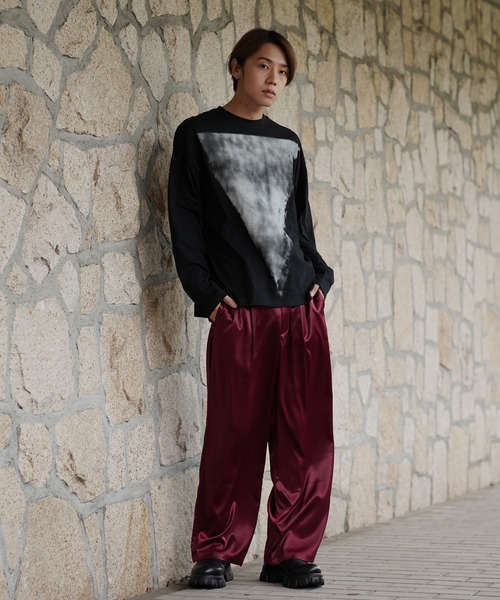 G.O.C（ジーオーシー）の「ストレッチサテンイージーワイドパンツ（その他パンツ・メンズ・グレー/ブラック/ワイン/パープル・MEDIUM/LARGE）」の14枚目の写真