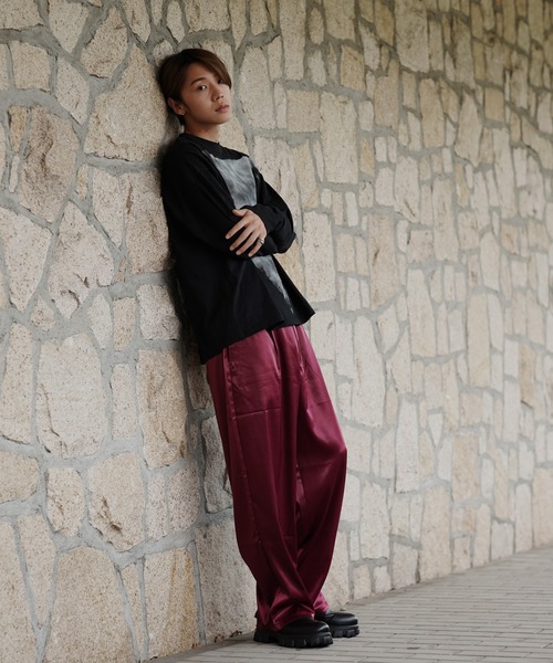 G.O.C（ジーオーシー）の「ストレッチサテンイージーワイドパンツ（その他パンツ・メンズ・グレー/ブラック/ワイン/パープル・MEDIUM/LARGE）」の22枚目の写真