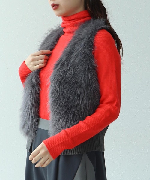 Cepica（セピカ）の「カラーリブタートルニットプルオーバー（ニット/セーター・レディース・ライム/オレンジ/ピンク/ブルー/グリーン・FREE）」の11枚目の写真