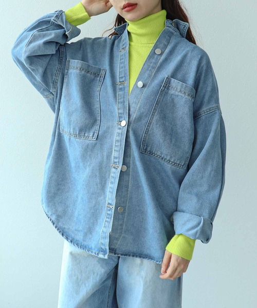 Cepica（セピカ）の「カラーリブタートルニットプルオーバー（ニット/セーター・レディース・ライム/オレンジ/ピンク/ブルー/グリーン・FREE）」の12枚目の写真