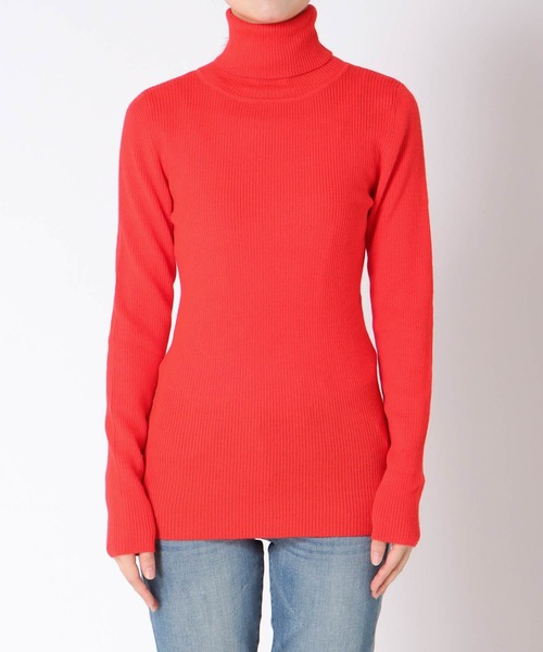 Cepica（セピカ）の「カラーリブタートルニットプルオーバー（ニット/セーター・レディース・ライム/オレンジ/ピンク/ブルー/グリーン・FREE）」の8枚目の写真