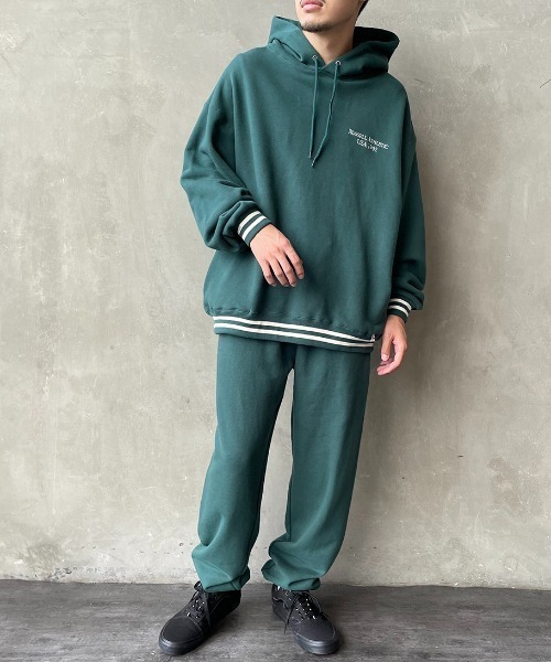Russell Athletic（ラッセルアスレティック）の「[RUSSELL ATHLETIC/ラッセル アスレチック] 別注 ロゴプリントスウェットパーカー（パーカー・レディース・ブラック/グレー/グリーン・M/L）」の11枚目の写真