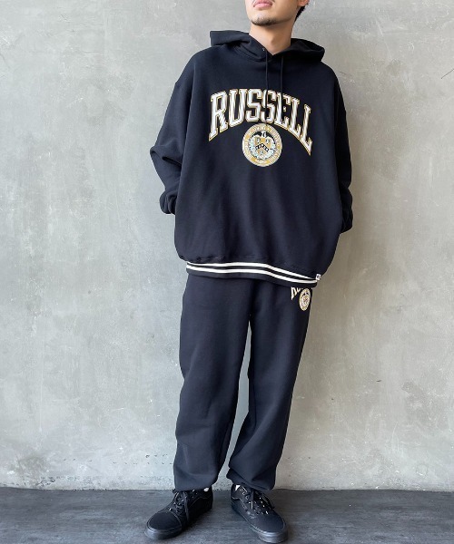 Russell Athletic（ラッセルアスレティック）の「[RUSSELL ATHLETIC/ラッセル アスレチック] 別注 ロゴプリントスウェットパーカー（パーカー・レディース・ブラック/グレー/グリーン・M/L）」の6枚目の写真