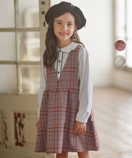クミキョク 組曲 フォーマル アンサンブル 千鳥格子 150 160 組曲（クミキョク）の「【150-160㎝】Chocolat de check ジャンパー