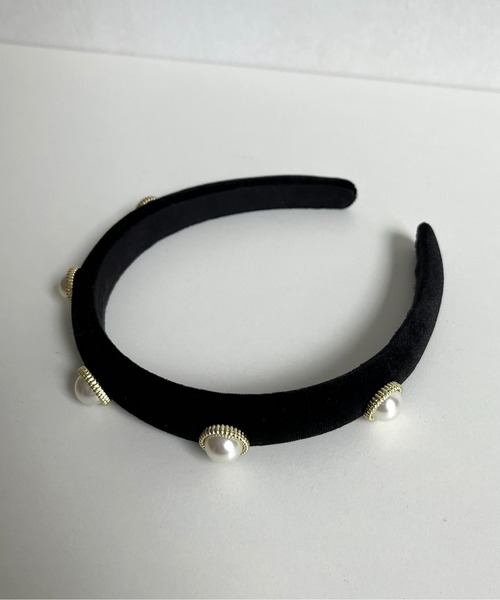 prose verse（プロズヴェール）の「パールベロアカチューシャ（その他ヘアアクセサリー・レディース・ブラック・ﾌﾘ-）」の8枚目の写真