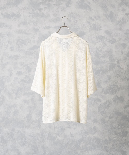 ln fortis(ロンフォルティス)の「ln fortis - フラワーパターンレースシャツ(シャツ/ブラウス・メンズ・ホワイト/ブラック・SMALL/MEDIUM)」の3枚目の写真