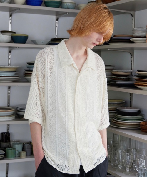 ln fortis(ロンフォルティス)の「ln fortis - フラワーパターンレースシャツ(シャツ/ブラウス・メンズ・ホワイト/ブラック・SMALL/MEDIUM)」の16枚目の写真