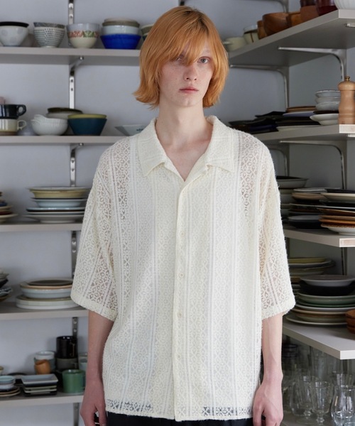 ln fortis(ロンフォルティス)の「ln fortis - フラワーパターンレースシャツ(シャツ/ブラウス・メンズ・ホワイト/ブラック・SMALL/MEDIUM)」の15枚目の写真