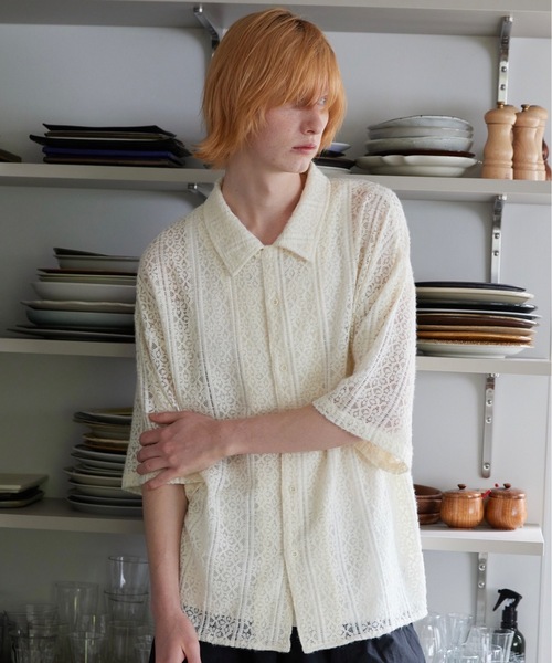 ln fortis(ロンフォルティス)の「ln fortis - フラワーパターンレースシャツ(シャツ/ブラウス・メンズ・ホワイト/ブラック・SMALL/MEDIUM)」の13枚目の写真