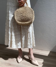 クロス&バックストラップ パンプス (7.0cmヒール)