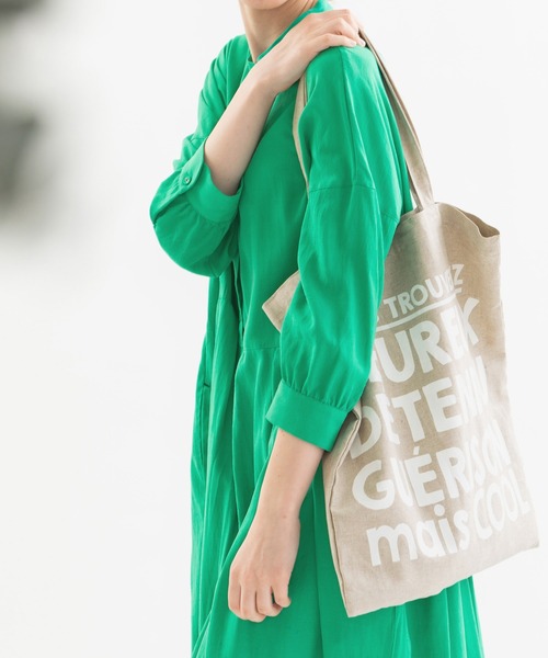 nop de nod（ノップドゥノッド）の「Laukkuリネンコットンマルシェバッグ（トートバッグ・レディース・ブラウン/ネイビー/スミクロ/キナリ/ライトピンク/グレー/ブラック/ブルー/レッド・8/フリー）」の2枚目の写真