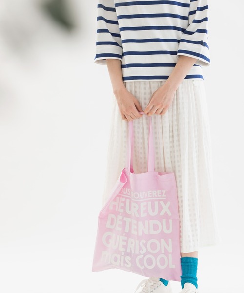 nop de nod（ノップドゥノッド）の「Laukkuリネンコットンマルシェバッグ（トートバッグ・レディース・ブラウン/ネイビー/スミクロ/キナリ/ライトピンク/グレー/ブラック/ブルー/レッド・8/フリー）」の15枚目の写真