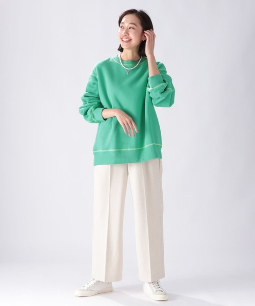 ルヴァンスフル ボア+裏起毛スウェットドッキングプルオーバー ナチュラル SALE プルオーバー le vent souffle ルヴァンスフル ボア+裏起毛