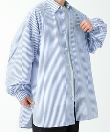 stripe balloon sleeve cleric BL（シャツ/ブラウス