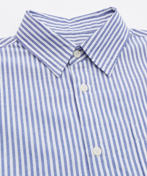 NULL（ヌル）の「【NULL】バルーンスリーブ ストライプ 長袖 ビッグシャツ（シャツ/ブラウス・メンズ・ブルー/グリーン/ブラック・MEDIUM/LARGE）」の15枚目の写真