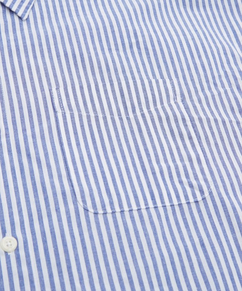 NULL（ヌル）の「【NULL】バルーンスリーブ ストライプ 長袖 ビッグシャツ（シャツ/ブラウス・メンズ・ブルー/グリーン/ブラック・MEDIUM/LARGE）」の16枚目の写真