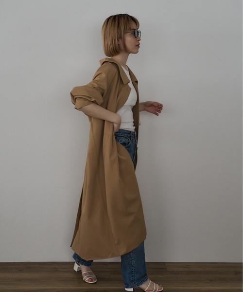 INSIIS(インシス)の「Aラインステンカラーコート(トレンチコート・レディース・ベージュ/アイボリー・フリー)」の21枚目の写真