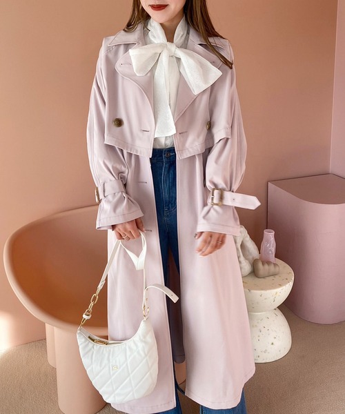 one after another NICE CLAUP(ワンアフターアナザーナイスクラップ)の「オトナ可愛く着こなす。マルチウェイトレンチコート(トレンチコート・レディース・アイボリー/ピンク/ベージュ・MEDIUM/LARGE)」の21枚目の写真