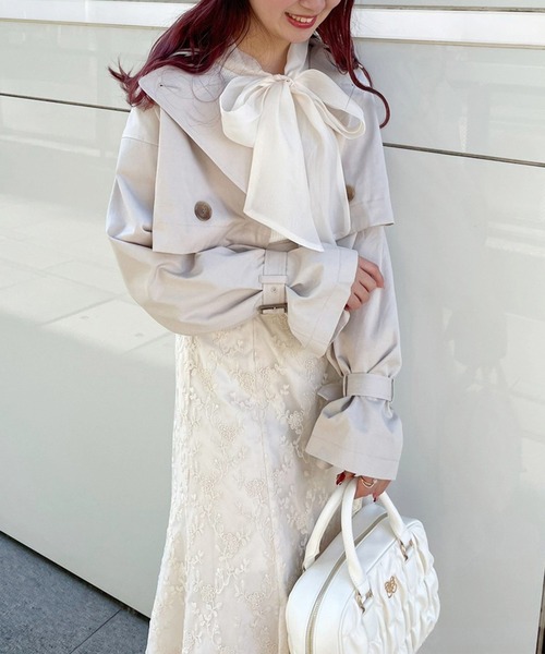 one after another NICE CLAUP(ワンアフターアナザーナイスクラップ)の「オトナ可愛く着こなす。マルチウェイトレンチコート(トレンチコート・レディース・アイボリー/ピンク/ベージュ・MEDIUM/LARGE)」の13枚目の写真