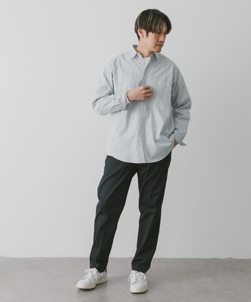 URBAN RESEARCH DOORS（アーバンリサーチドアーズ）の「ライトオックスストライプレギュラーカラーシャツ（シャツ/ブラウス・メンズ・グリーン系その他/ブルー系その他/ベージュ系その他/ブラウン系その他・MEDIUM/LARGE/SMALL）」の6枚目の写真