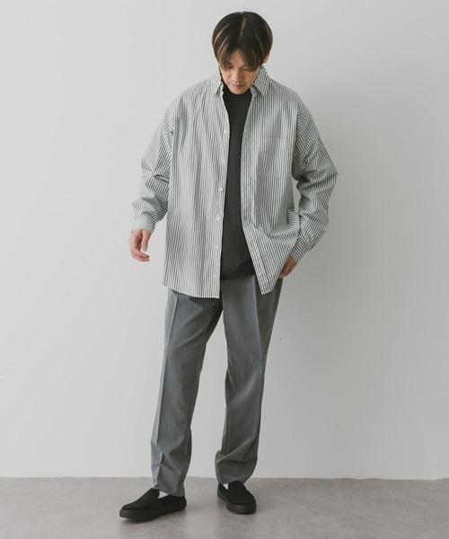 URBAN RESEARCH DOORS（アーバンリサーチドアーズ）の「ライトオックスストライプレギュラーカラーシャツ（シャツ/ブラウス・メンズ・グリーン系その他/ブルー系その他/ベージュ系その他/ブラウン系その他・MEDIUM/LARGE/SMALL）」の20枚目の写真