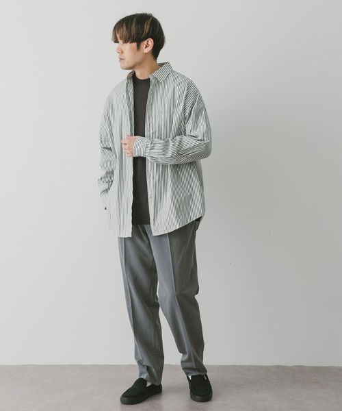 URBAN RESEARCH DOORS（アーバンリサーチドアーズ）の「ライトオックスストライプレギュラーカラーシャツ（シャツ/ブラウス・メンズ・グリーン系その他/ブルー系その他/ベージュ系その他/ブラウン系その他・MEDIUM/LARGE/SMALL）」の13枚目の写真