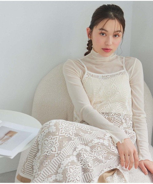 Edit Sheen（エディットシーン）の「カットレースキャミワンピース（ワンピース・レディース・ブラック/アイボリー・M）」の7枚目の写真