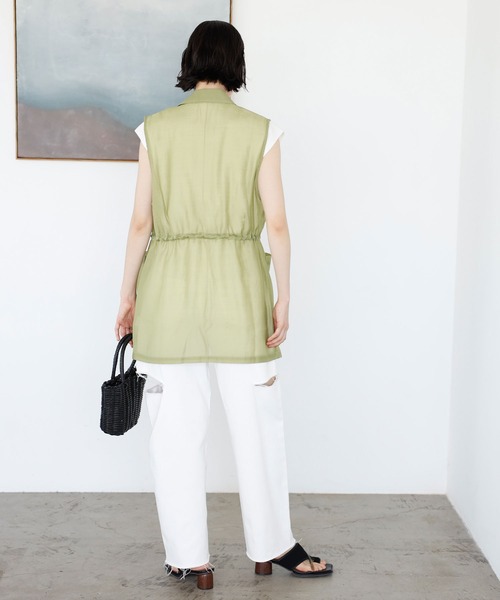 GeeRA（ジーラ）の「ウエストドロストシアーベスト（ベスト・レディース・ブラック/アイボリー/ライトグリーン・MEDIUM）」の18枚目の写真