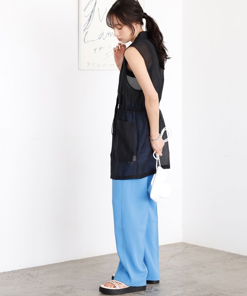 GeeRA（ジーラ）の「ウエストドロストシアーベスト（ベスト・レディース・ブラック/アイボリー/ライトグリーン・MEDIUM）」の13枚目の写真