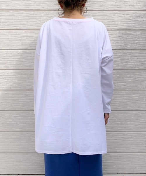 Q（キュー）の「ペイントロゴT（Tシャツ/カットソー・レディース・ブラック/アイボリー・MEDIUM）」の5枚目の写真