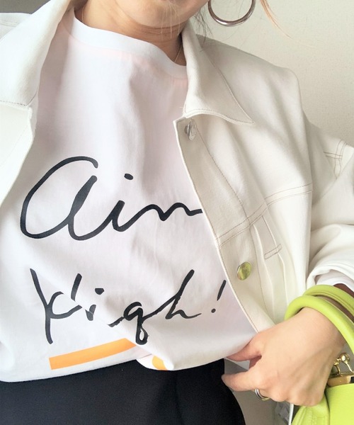 Q（キュー）の「ペイントロゴT（Tシャツ/カットソー・レディース・ブラック/アイボリー・MEDIUM）」の9枚目の写真