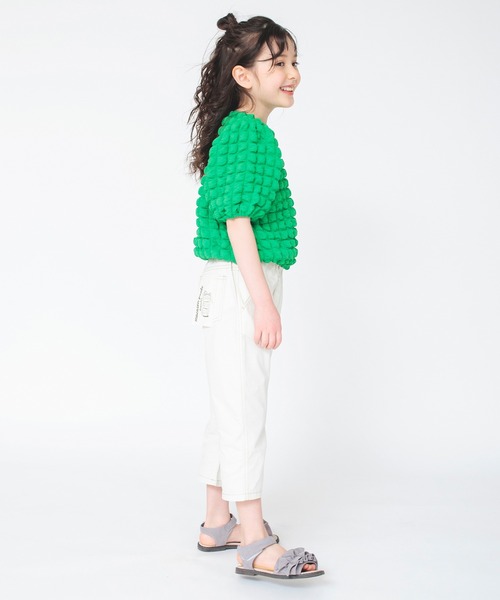 BRANSHES（ブランシェス）の「【マカロンパンツ/綿100％】テーパードシルエットクロップドパンツ（デニムパンツ・キッズ・ブルー/オフホワイト/ベージュ/ピンク・130/150/160/90/100/120/140/110）」の17枚目の写真