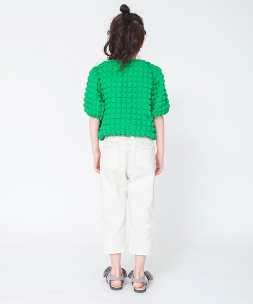 BRANSHES（ブランシェス）の「【マカロンパンツ/綿100％】テーパードシルエットクロップドパンツ（デニムパンツ・キッズ・ブルー/オフホワイト/ベージュ/ピンク・130/150/160/90/100/120/140/110）」の19枚目の写真