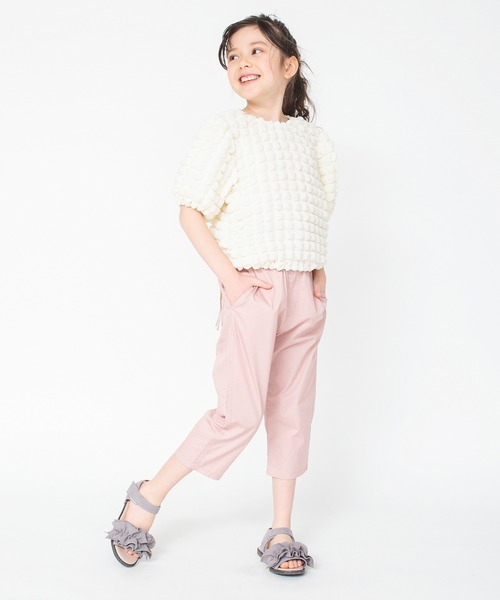 BRANSHES（ブランシェス）の「【マカロンパンツ/綿100％】テーパードシルエットクロップドパンツ（デニムパンツ・キッズ・ブルー/オフホワイト/ベージュ/ピンク・130/150/160/90/100/120/140/110）」の12枚目の写真