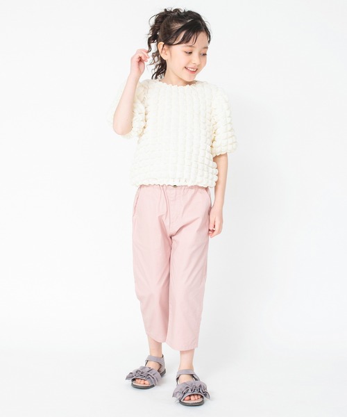 BRANSHES（ブランシェス）の「【マカロンパンツ/綿100％】テーパードシルエットクロップドパンツ（デニムパンツ・キッズ・ブルー/オフホワイト/ベージュ/ピンク・130/150/160/90/100/120/140/110）」の13枚目の写真