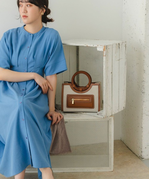 RODE SKO（ロデスコ）の「キャンバスコンビトートバッグ（ハンドバッグ・レディース・ブラウン・ONE）」の7枚目の写真