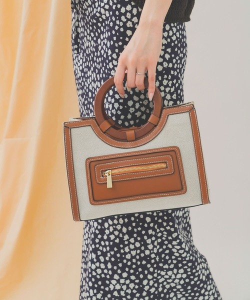 RODE SKO（ロデスコ）の「キャンバスコンビトートバッグ（ハンドバッグ・レディース・ブラウン・ONE）」の8枚目の写真