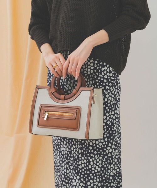 RODE SKO（ロデスコ）の「キャンバスコンビトートバッグ（ハンドバッグ・レディース・ブラウン・ONE）」の6枚目の写真