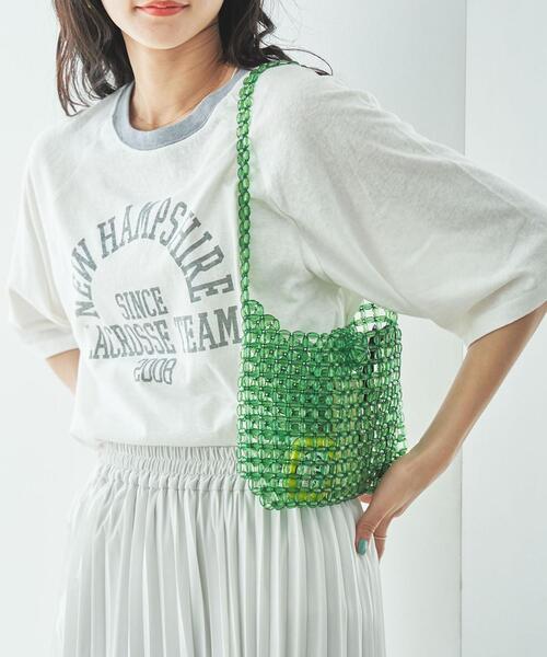 coen（コーエン）の「ビーズミニショルダーバッグ（ショルダーバッグ・レディース・ケリーグリーン/ピンク/ホワイト・FREE）」の4枚目の写真