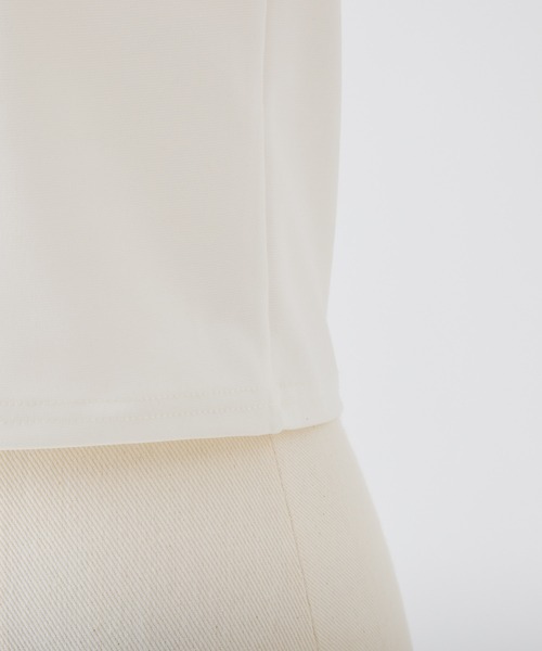 Seemi. byNICECLAUP（ シーミーバイナイスクラップ）の「【Seemi】シアーフリルポンチトップス（シャツ/ブラウス・レディース・ピンク/オフホワイト/ブラック・FREE）」の21枚目の写真