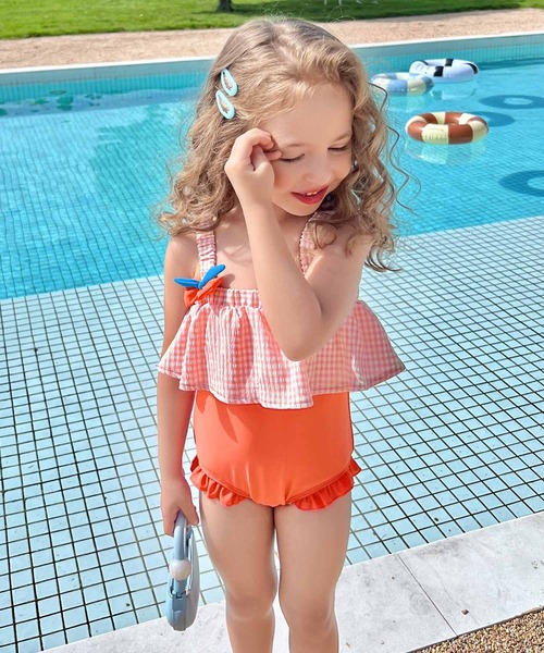 セール】キッズ ギャザーフリル ワンピース 水着（水着