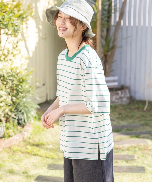 studio CLIP（スタディオクリップ）の「USAコットンベーシックTシャツ（Tシャツ/カットソー・レディース・ブラック/オフホワイト/カーキ/ベージュ/ピンク/その他1/その他2/その他3/その他4/その他5・MEDIUM/LARGE）」の8枚目の写真