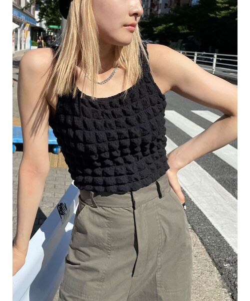 EMODA（エモダ）の「3Dコンパクトトップ（タンクトップ・レディース・ホワイト/ブラック/イエロー/ブルー・FREE）」の22枚目の写真