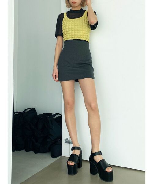 EMODA（エモダ）の「3Dコンパクトトップ（タンクトップ・レディース・ホワイト/ブラック/イエロー/ブルー・FREE）」の10枚目の写真